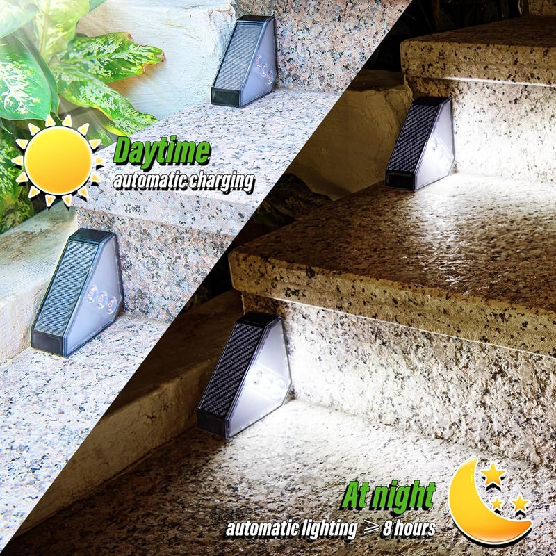 JSOT Solar Lights for Step 10 Pack, Stair Lights Outdoor Yard Decor, IP65 Waterproof Deck Lighting for Outside, Solar Powered Garden Light for Fence, Backyard, Front Porch Step, Balcony, Wall, Patio - Image 5